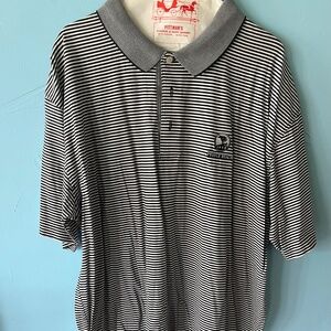 Pebble Beach Police Shirt Mens XL Classic Fit Cotton Casual Club Black White